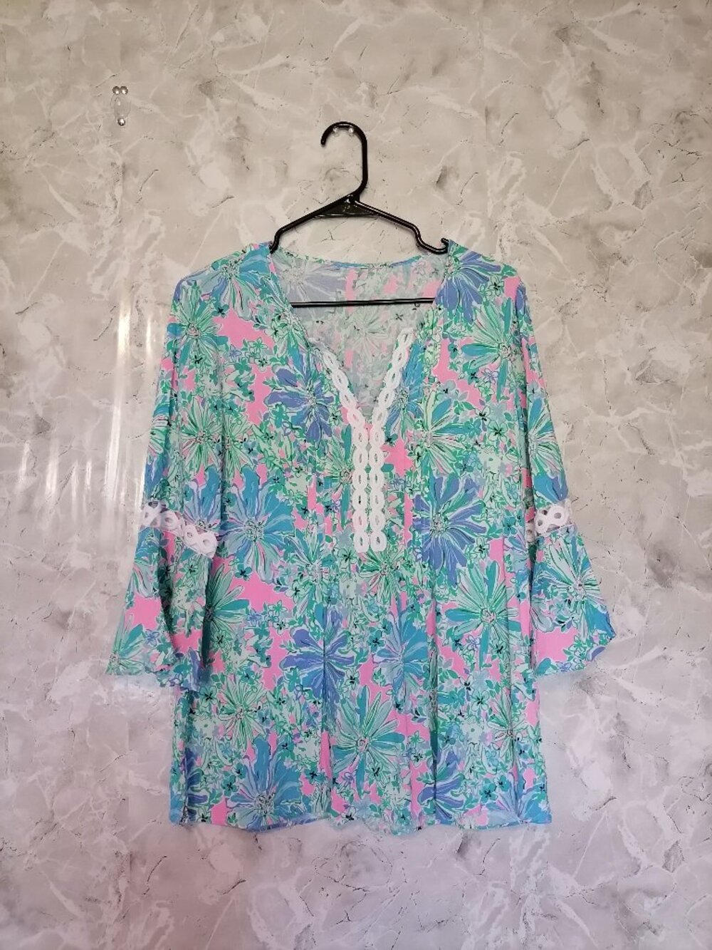 Lilly Pulitzer Hollie Tunic soleil pink good hare day floral see photos for size